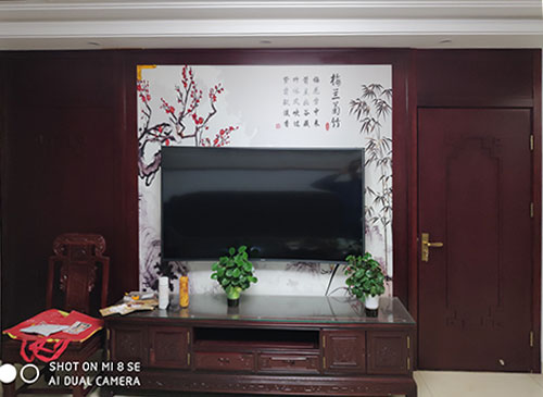 乐东中式家庭装修电视柜效果展示