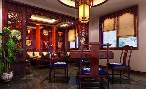 乐东古典中式风格茶楼包间设计装修效果图