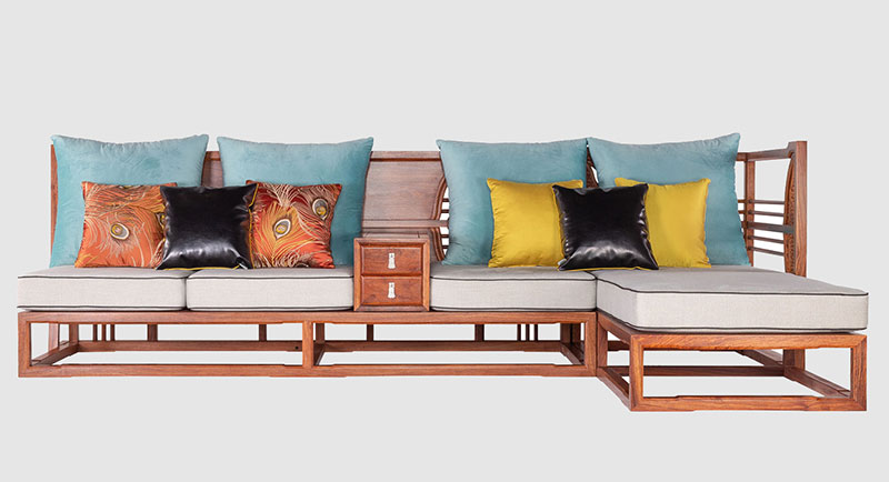 乐东中式家居装修实木沙发组合家具效果图