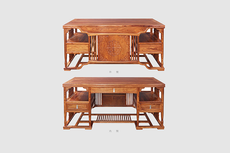 乐东中式家居装饰书房桌椅组合家具效果图
